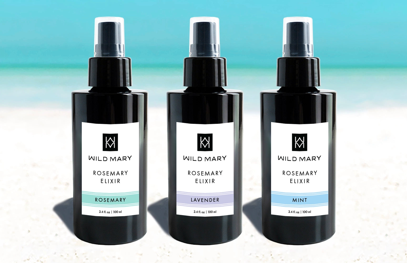 Wild Mary Rosemary Elixirs on Holbox Beach